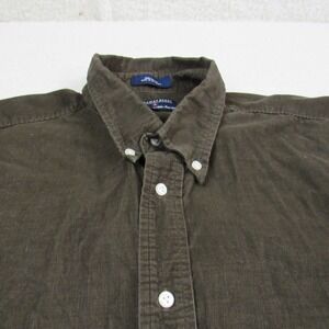 Hathaway Sport Mens XL Corduroy Button Down Shirt Long‎ Sleeve Brown 100% Cotton